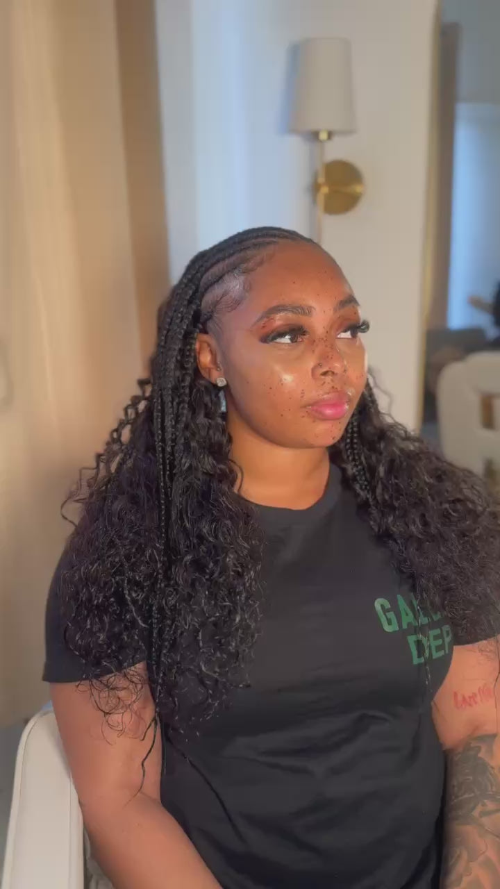 Half Fulani Braids Half Sew In